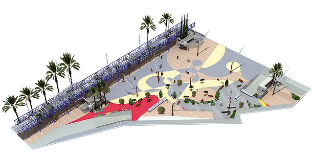 Así  quedará la nueva ordenación exterior de la Plaza de Entrevías de Alcantarilla, debajo de ella dos plantas de aparcamientos subterráneos con 508 plazas de aparcamiento.