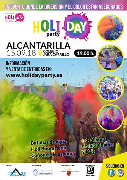 Vuelve a Alcantarilla la Holi Day Party, la fiesta más refrescante y divertida del verano